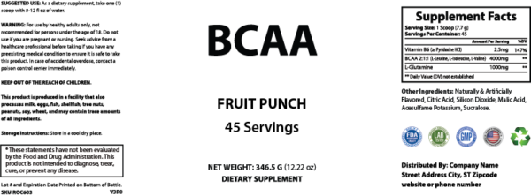 BCA A Supplement Facts