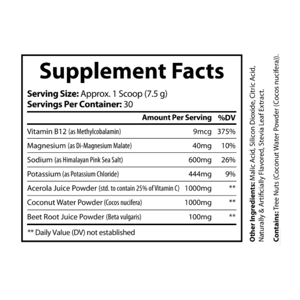 Ion+ Select Electrolyte Formula (Blue Rasberry) supplement facts