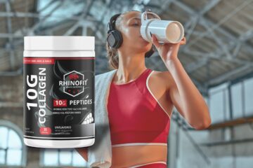 Image of woman at the gym taking creatine supplements